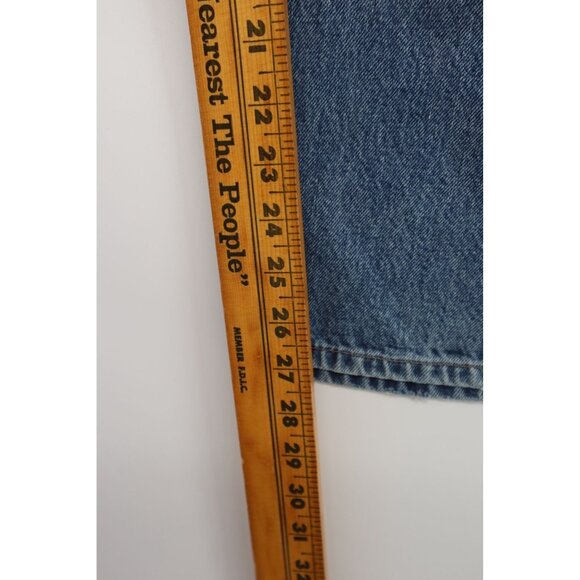 Topshop Blue Distressed High-Rise Mom Jeans W26 L30 Button Fly Denim Pants - Picture 11 of 14